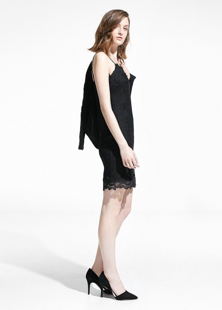 mango vestido negro encaje