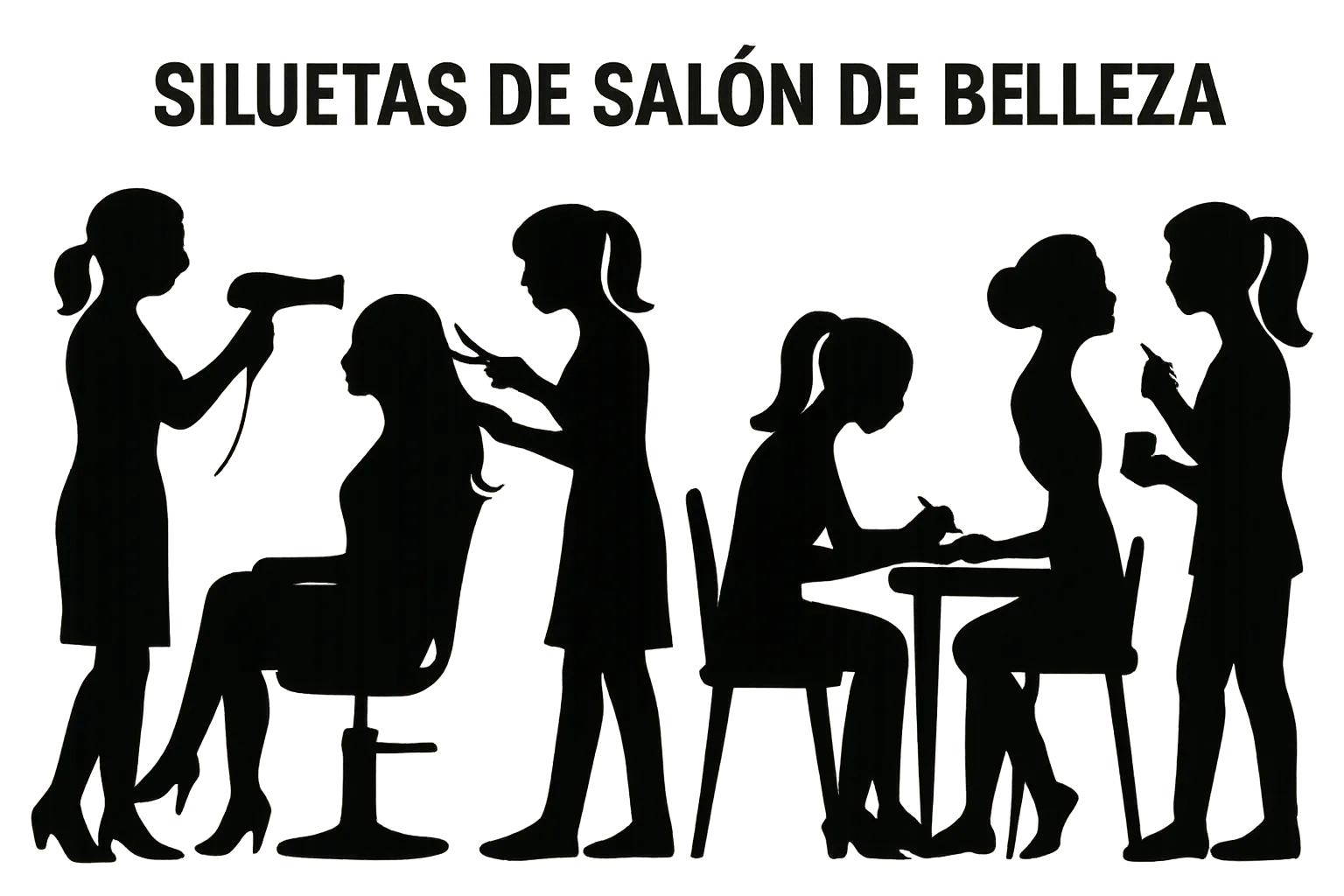 siluetas de salon de belleza