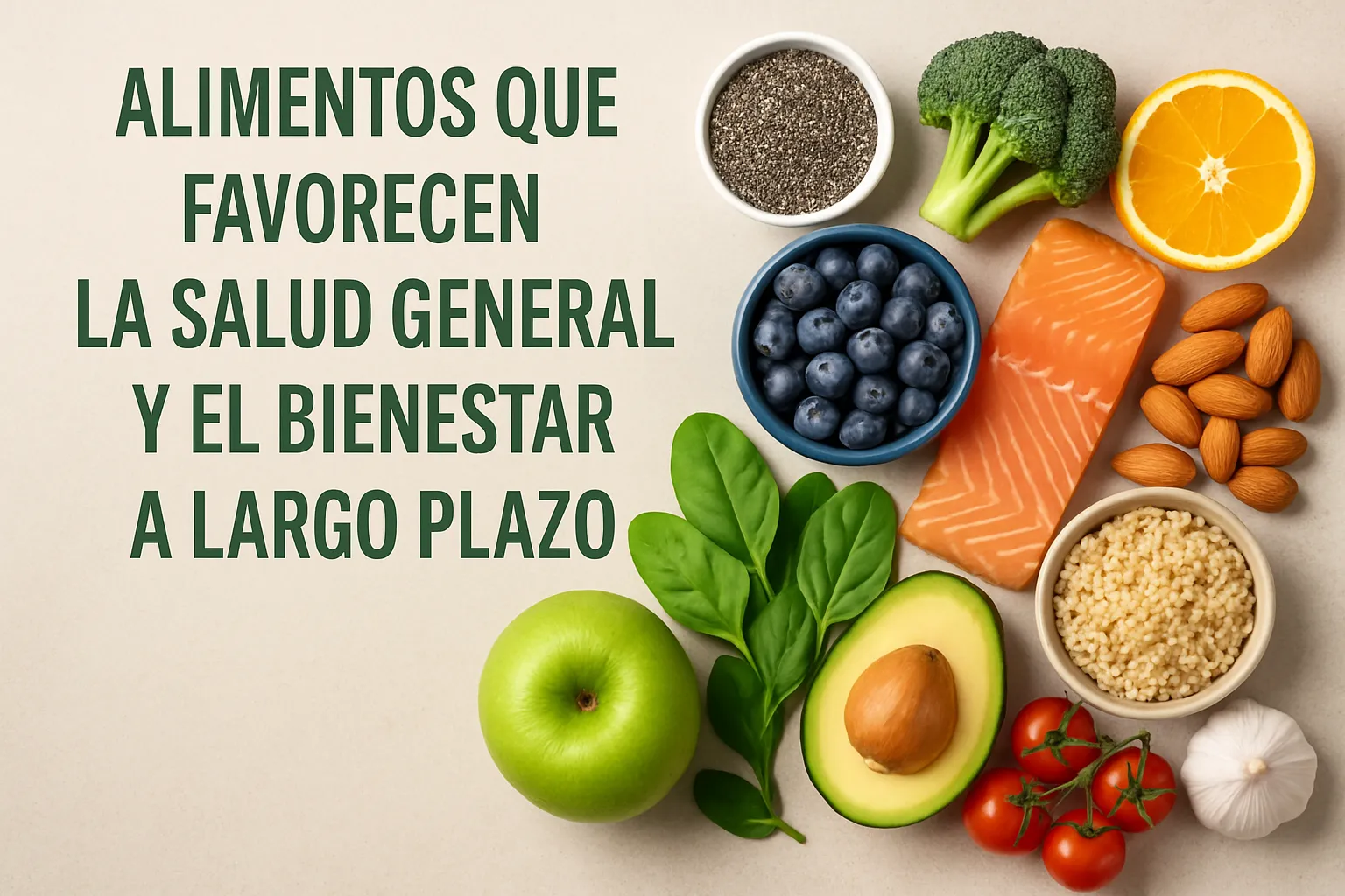 Alimentos que favorecen la salud general y el bienestar a largo plazo
