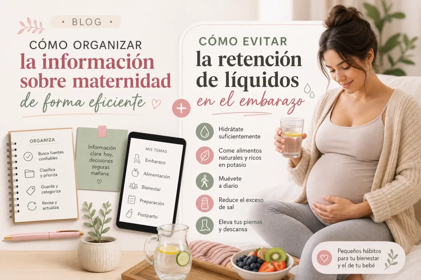 cómo organizar la información sobre maternidad de forma eficiente Cómo evitar la retención de líquidos en el embarazo