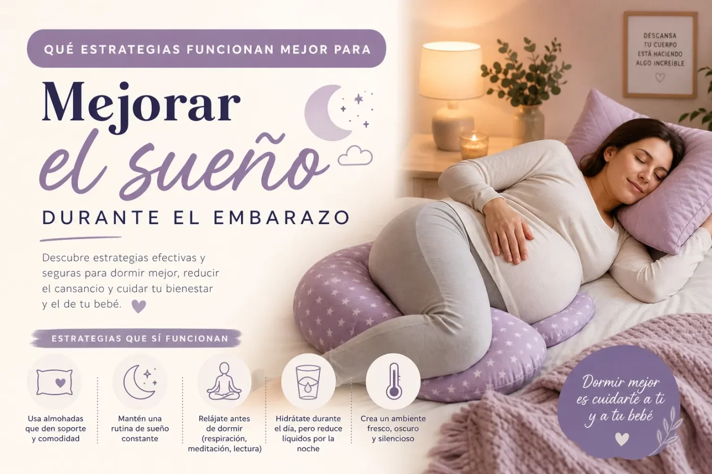qué estrategias funcionan mejor para mejorar Cómo mejorar el sueño durante el embarazo