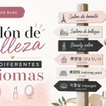 salón de belleza en diferentes idiomas